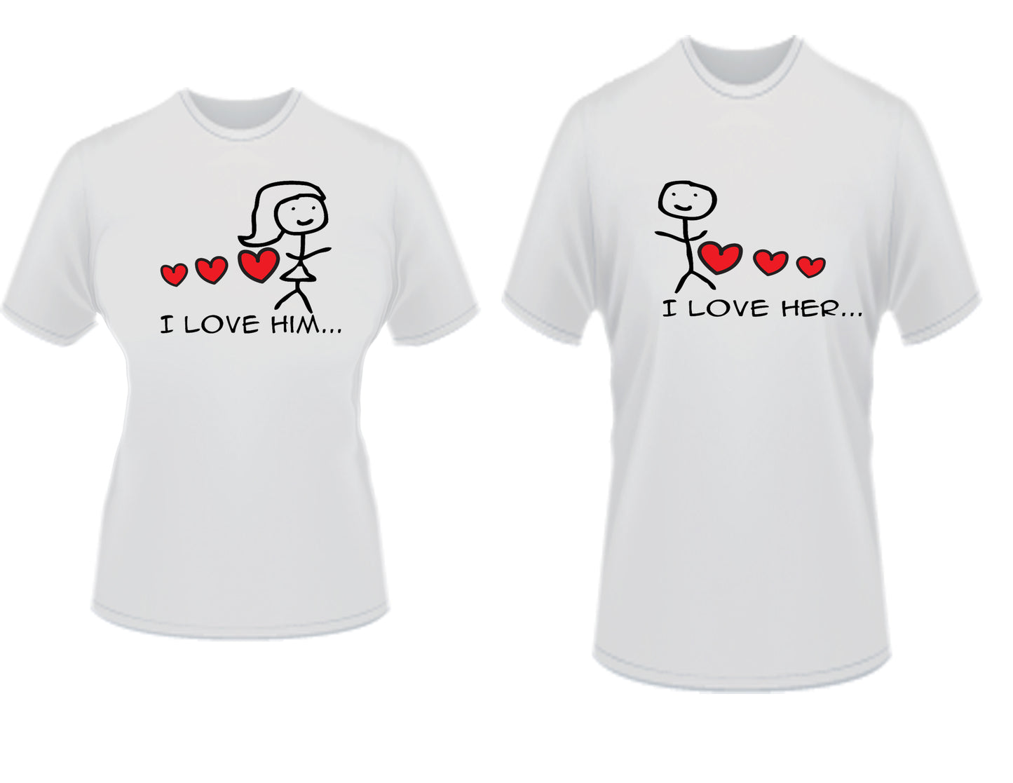 COUPLE HER-HIM - 100% Cotton T-Shirt-Premium