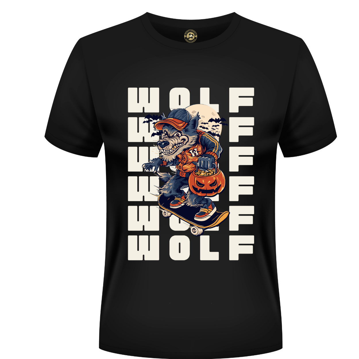 Man`s T-Shirt Relaxed Fit Heavyweight 100% Cotton- WOLF