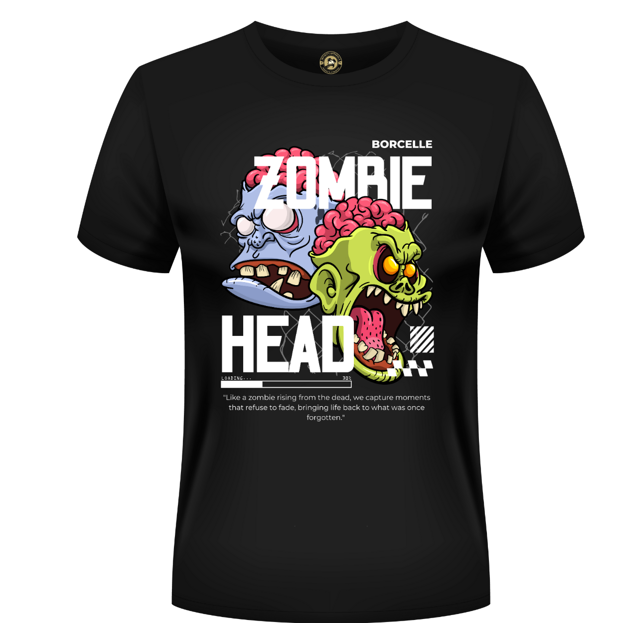 Men’s Cotton T-Shirt – Casual and Comfortable – Zombie Head