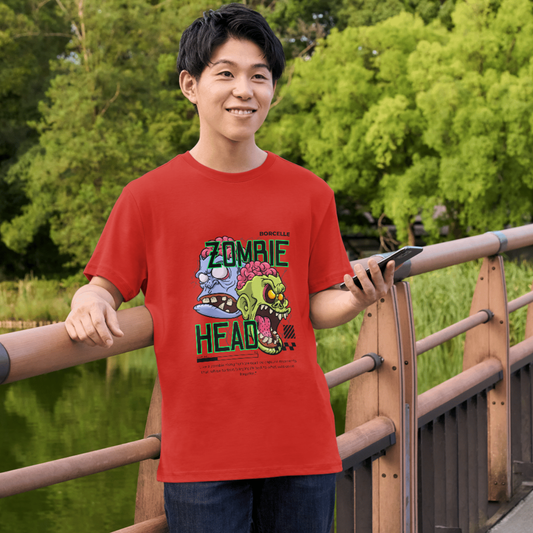 Men’s Cotton T-Shirt – Casual and Comfortable – Zombie Head