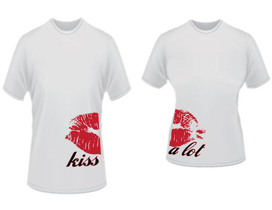 COUPLE KISS- 100% Cotton T-Shirt-Premium