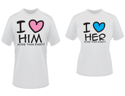 COUPLE HER-HIM - 100% Cotton T-Shirt-Premium
